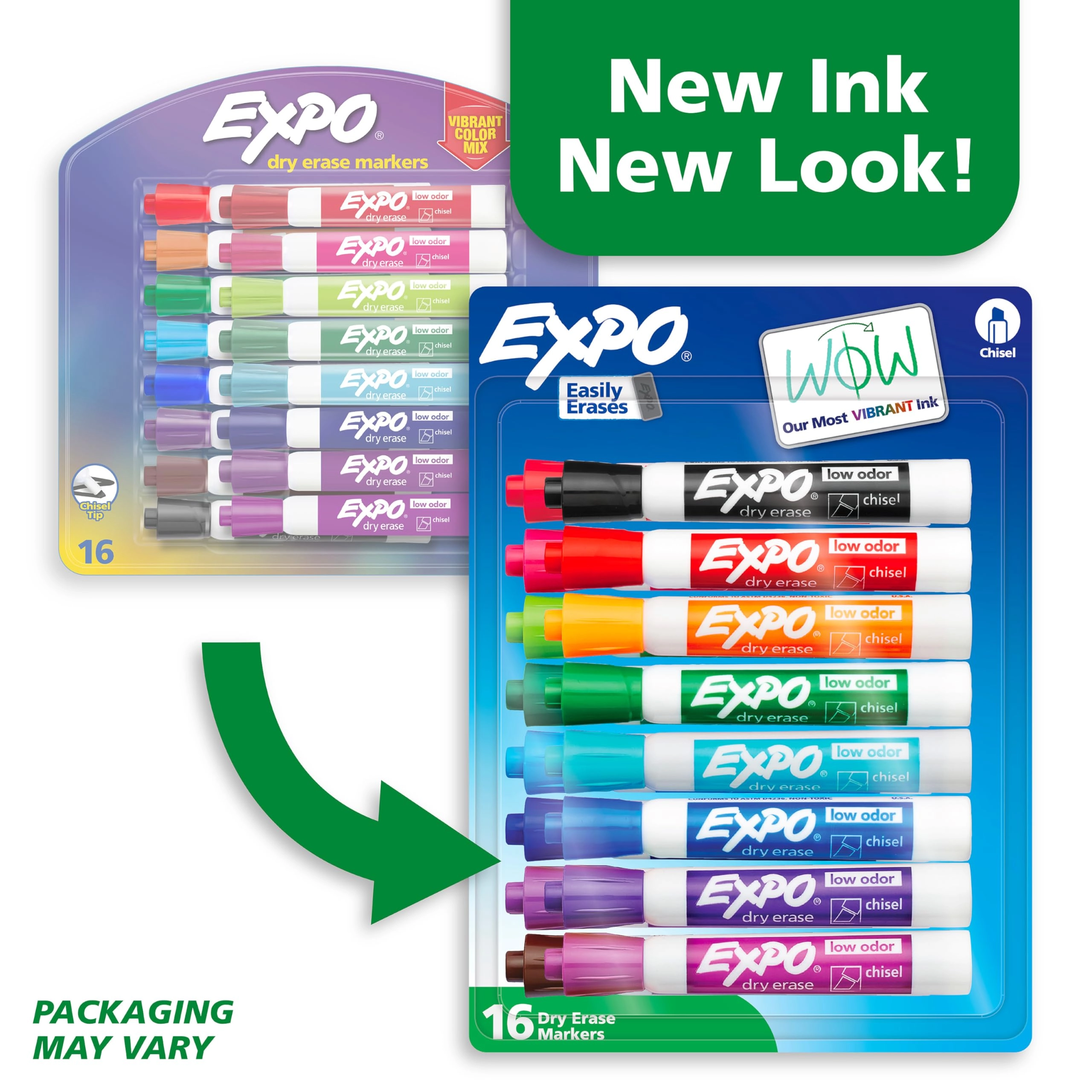 Low Odor Dry Erase Markers - Assorted Chisel