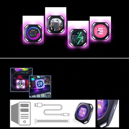 USB Power Round PC Monitor - USB C