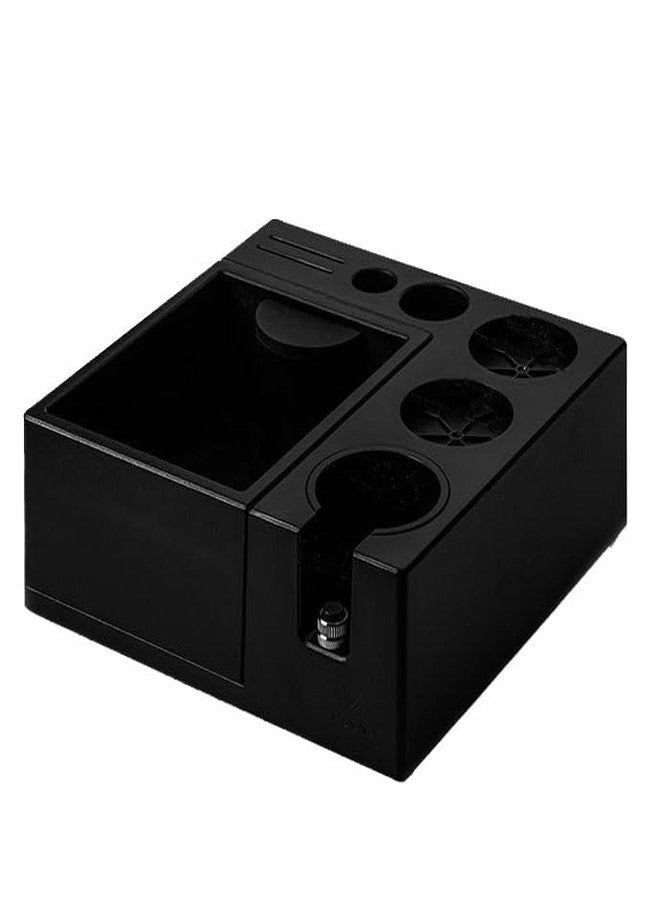 BETAULIFE Knock Box - Plastic Black + Tamping Mat + Accessories Tool for Baristas + 51-58MM Espresso Tamper