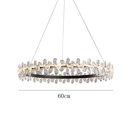 Nordic Crystal Flowers Chandelier - Black warm light
