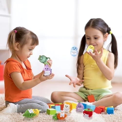 Fruits Vegetables Emotional Dolls - 18 Pcs Crochet Multiple Colors