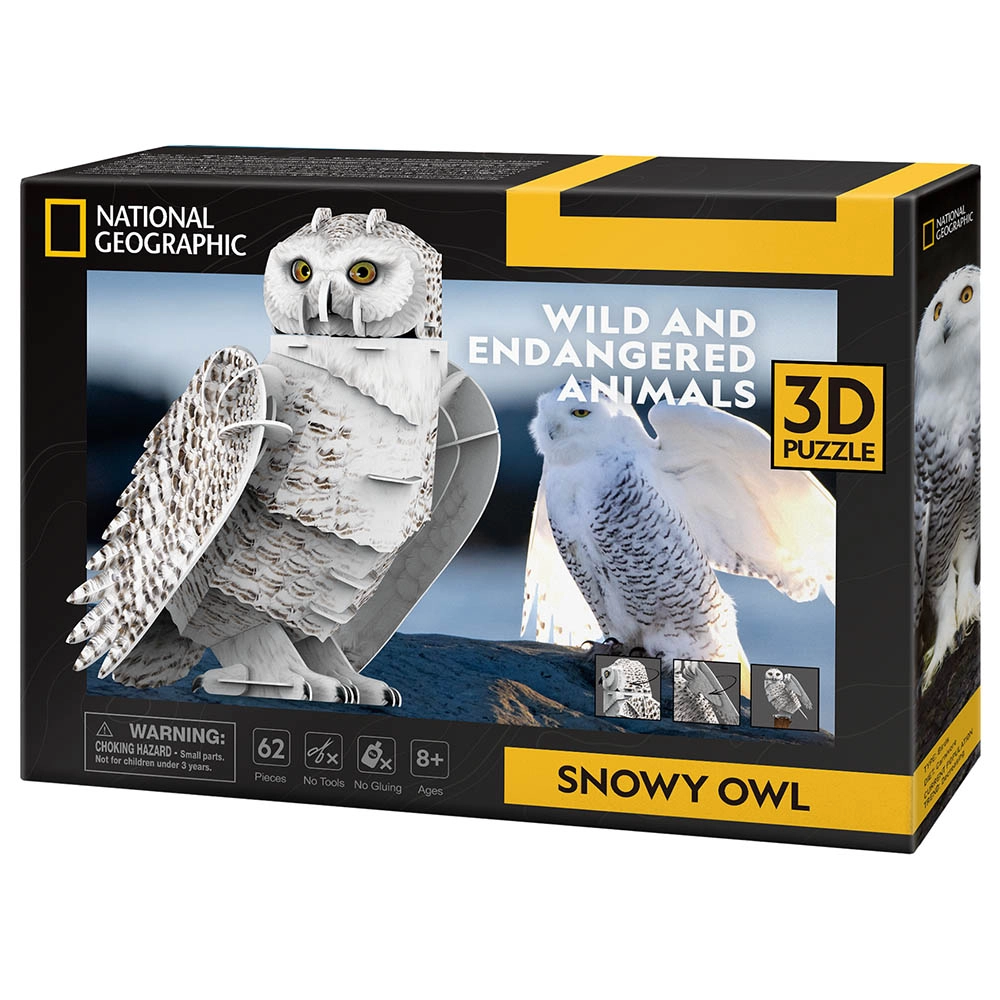 CubicFun Snowy Owl 3D Puzzle (527-DS1079H) - 62 pcs