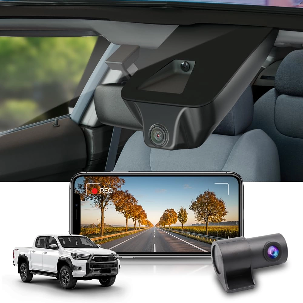 FITCAMX Front 4K and Rear 1080P 3840 X 2160 pixels for Toyota Hilux 2020-2023