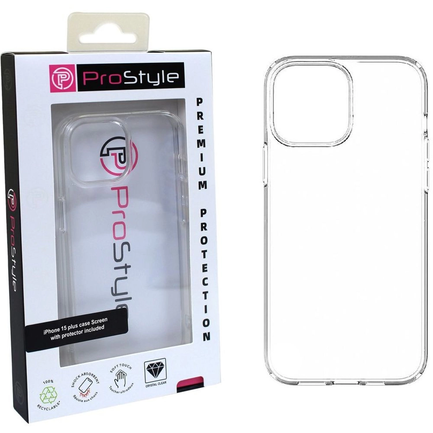 Clear Screen Protector + Clear Back Protector for iPhone 15 Plus