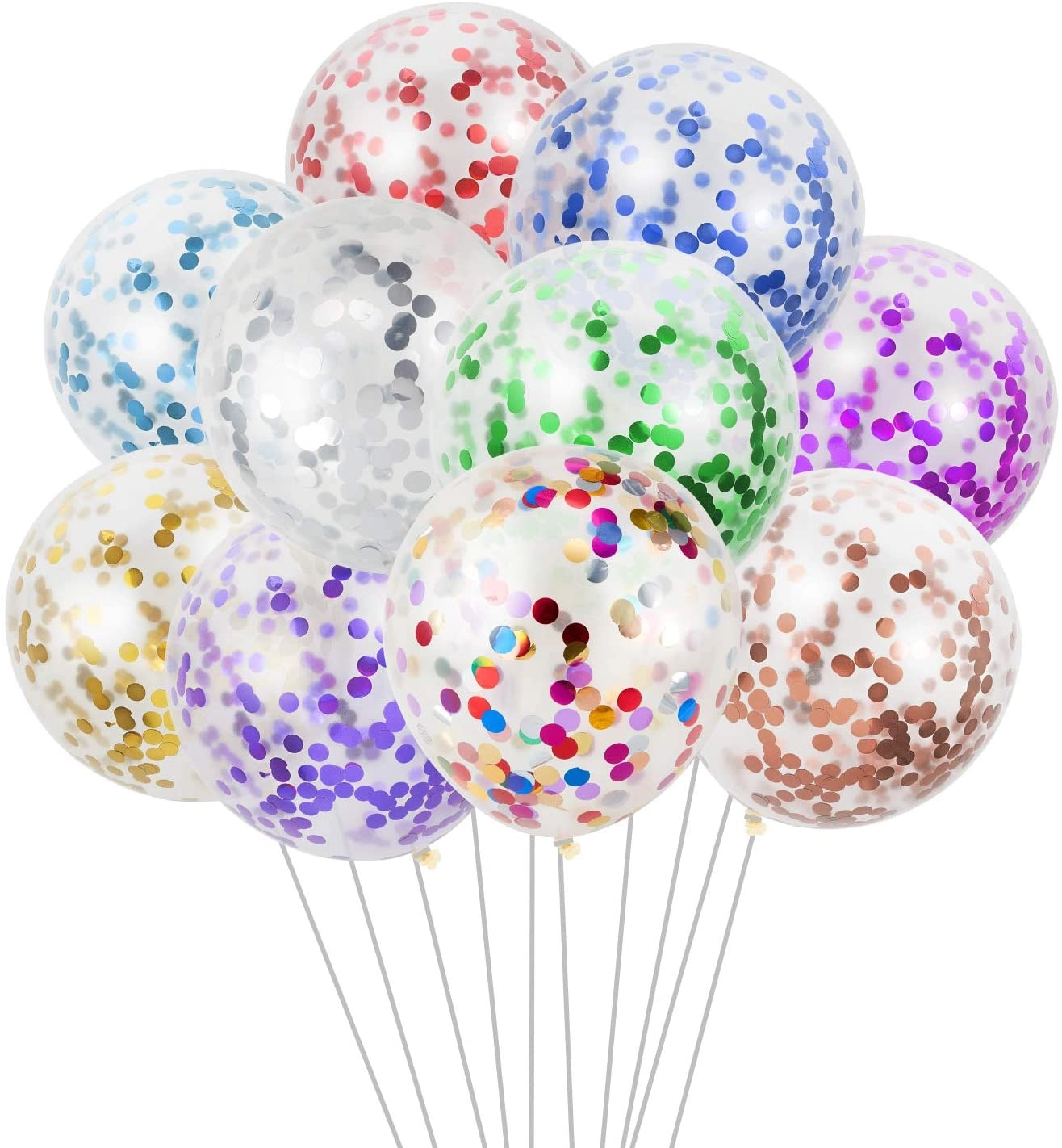 Party Time Trading LLC Latex and Confetti Balloons Set - 50-Pieces Birthday