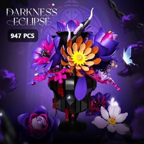 39098 Dark Series Building Blocks Flower Set - 947 pcs