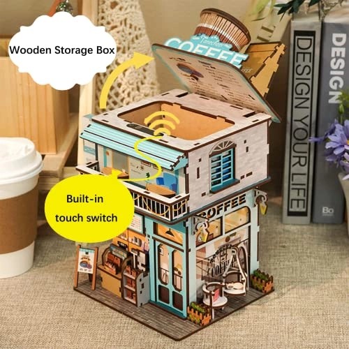 Miniature Dollhouse Kit - Automatic Lid Opening with Light Box 9"