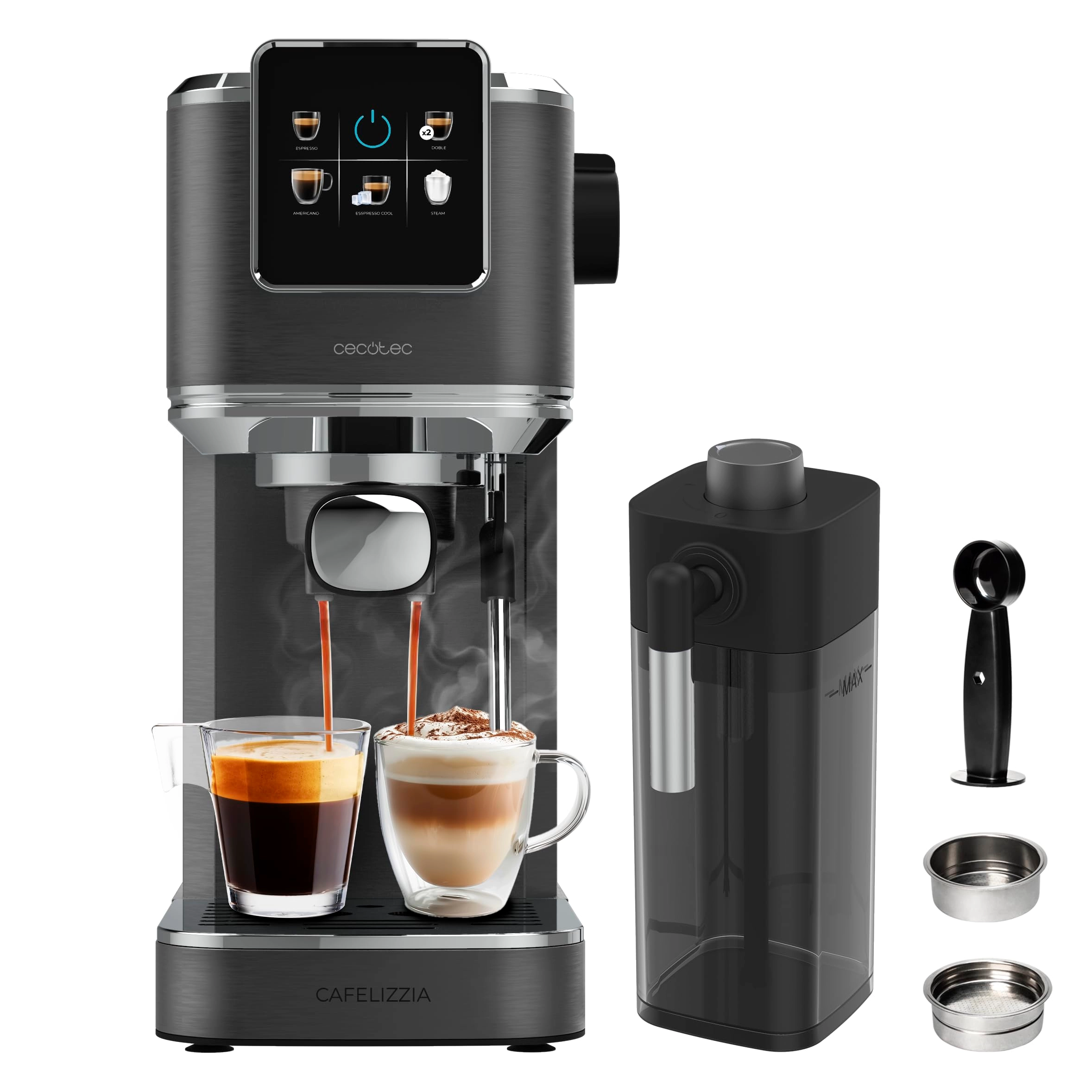 Cecotec Cafelizzia Coldbrew 00270 - Rotating Steam Nozzle Reusable Filter
