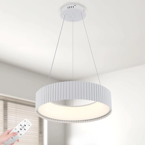 Round LED Chandelier - 3000K–6000K Dimmable