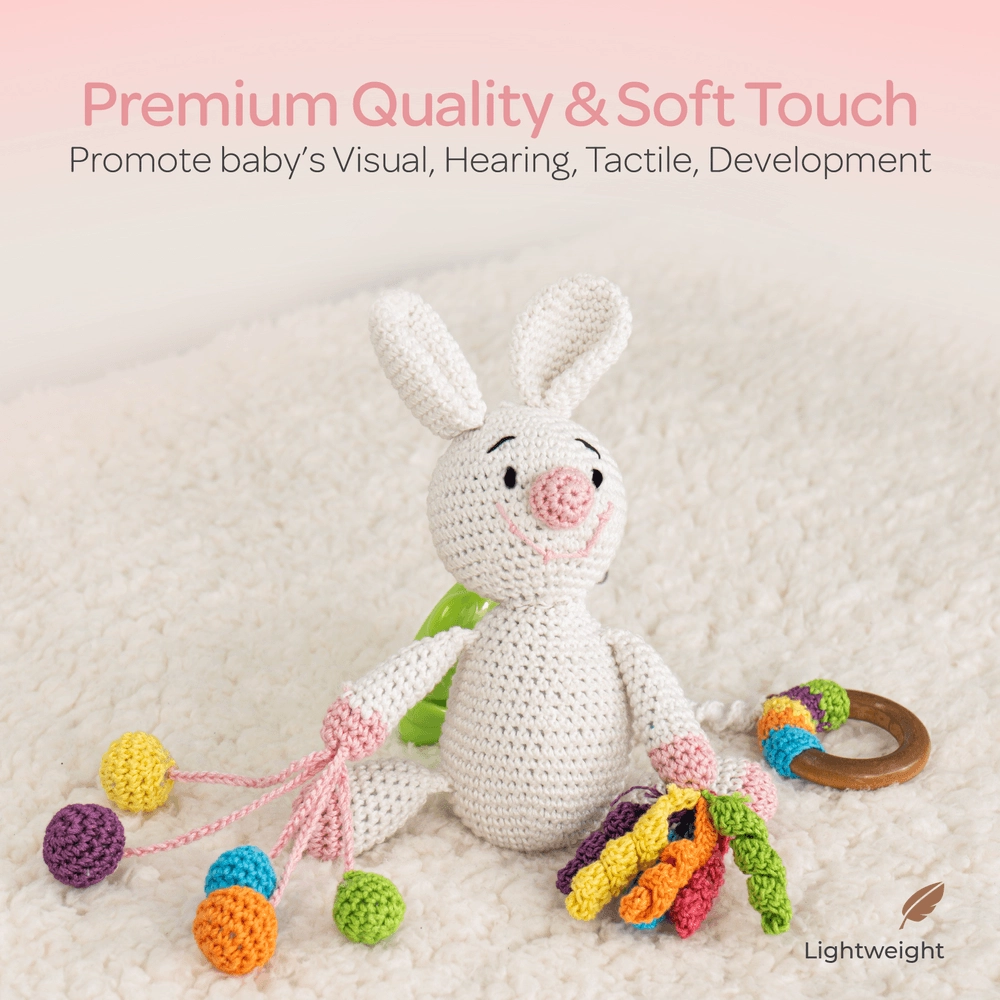 Crochet Ring Rattle Toy - Suitable for 0 month & above premium cotton yarn Tiger