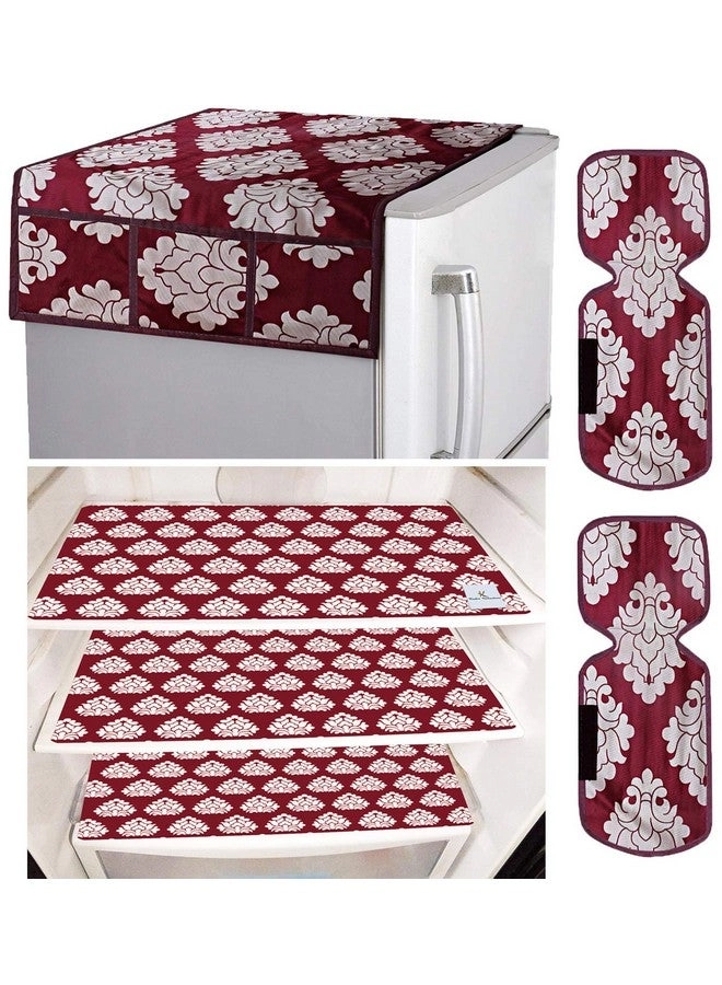 Kuber Industries Fridge Appliance Set - PVC Maroon 94 x 54 x 1 CM
