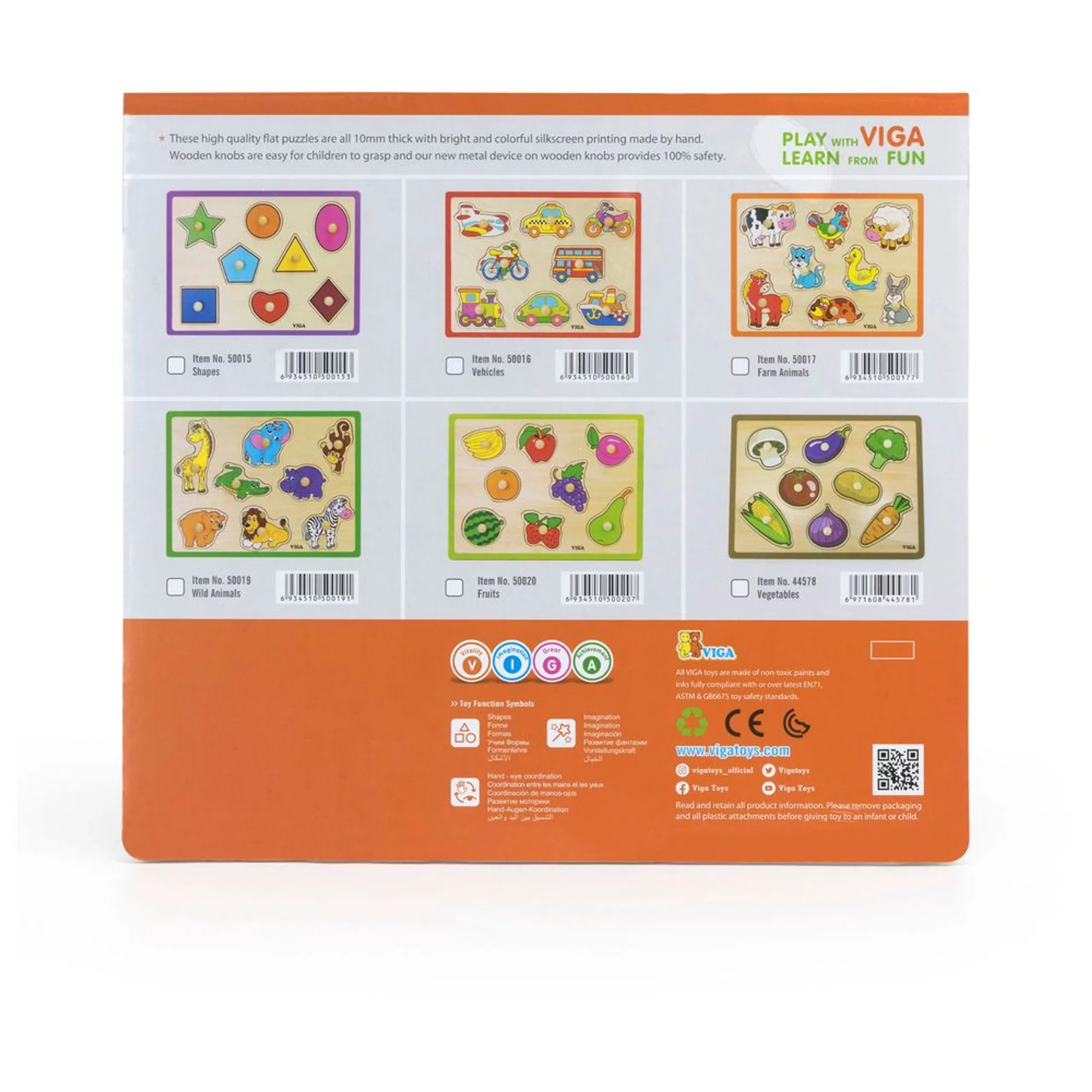 Farm Animals Knob Puzzle - Suitable for 18 months & above 8 pieces