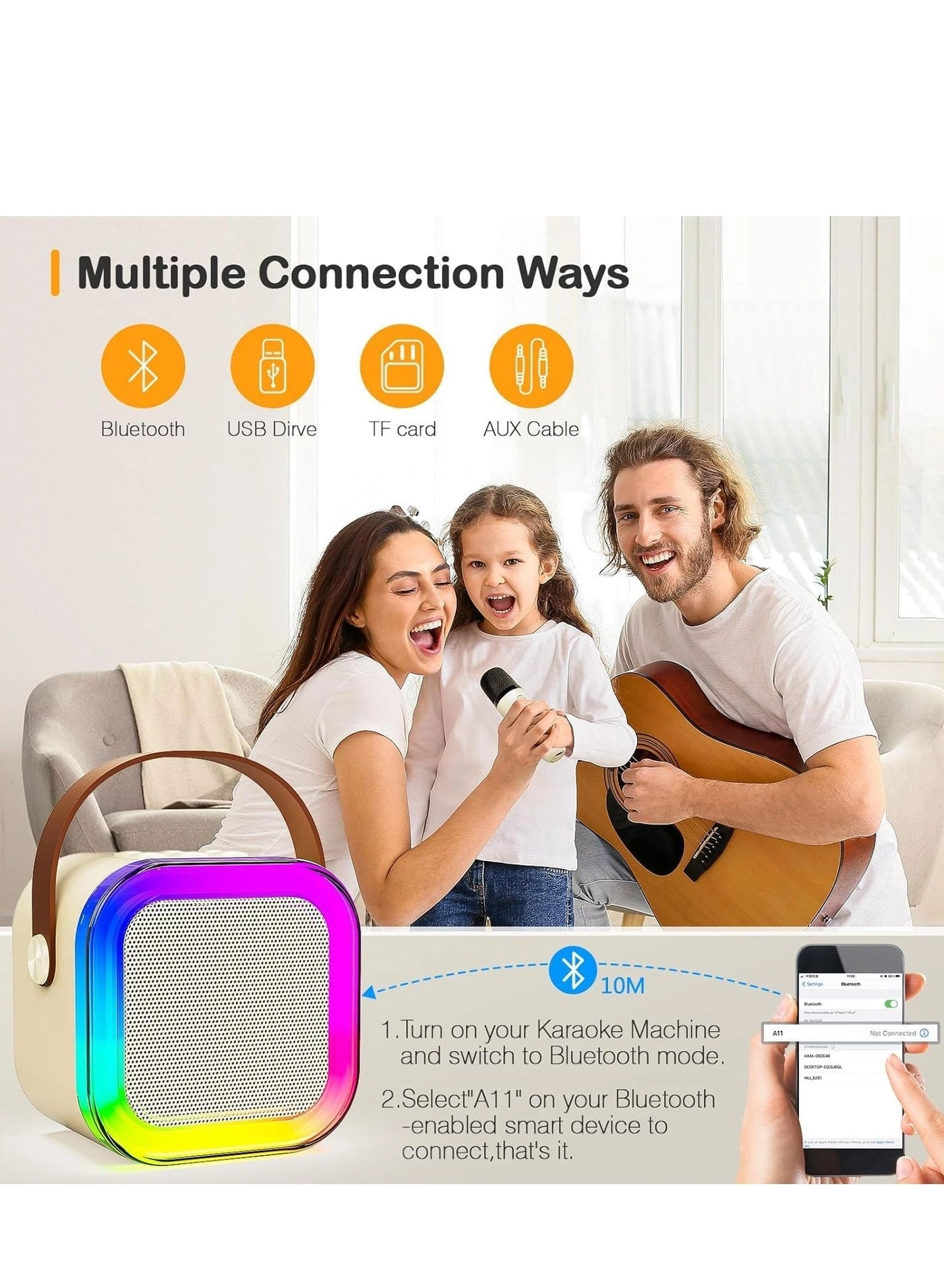 Mini Karaoke Machine - Two Wireless Microphones