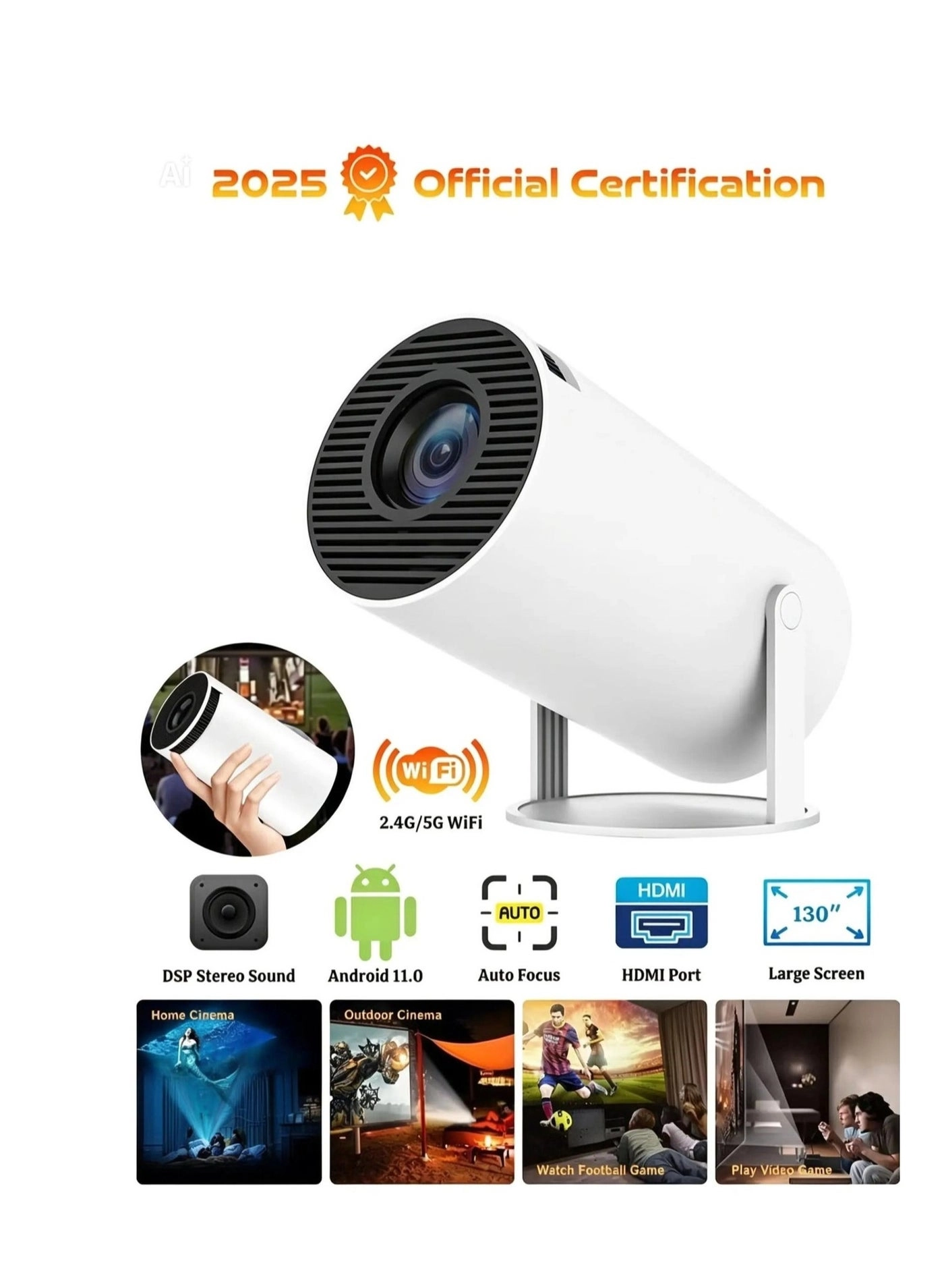 Bin Kamil Portable Projector Pocket 1080P
