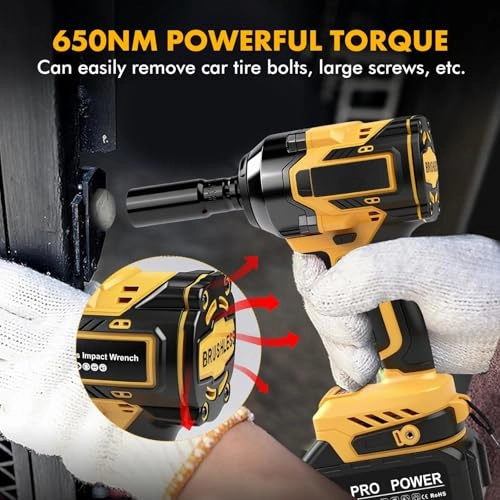 Cordless Impact Wrench - 650 N/m