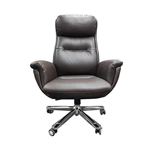 Desk Chair - PU Leather Brown High Back