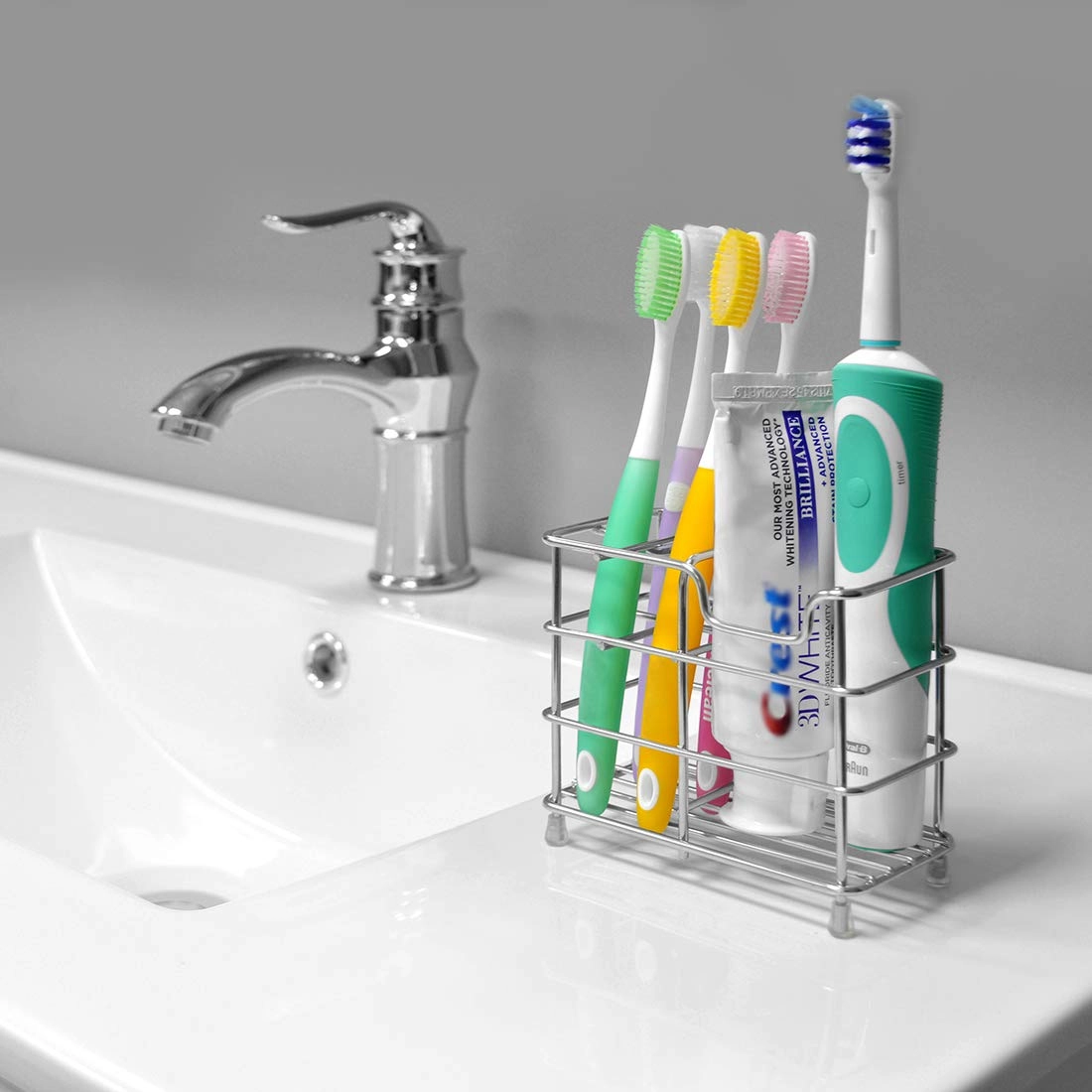 Wall Mount Toothbrush Holder - 5 Slots