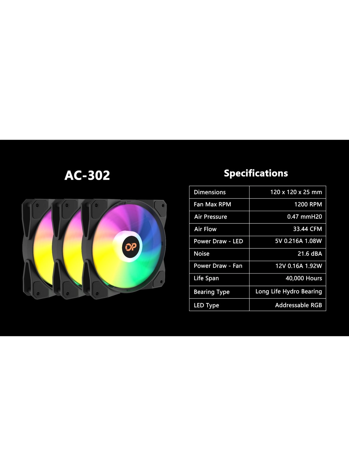 AC-302 - 1 Pack 120mm