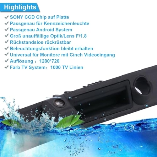 Rear View Camera - Night vision 1280 x 720 pixels