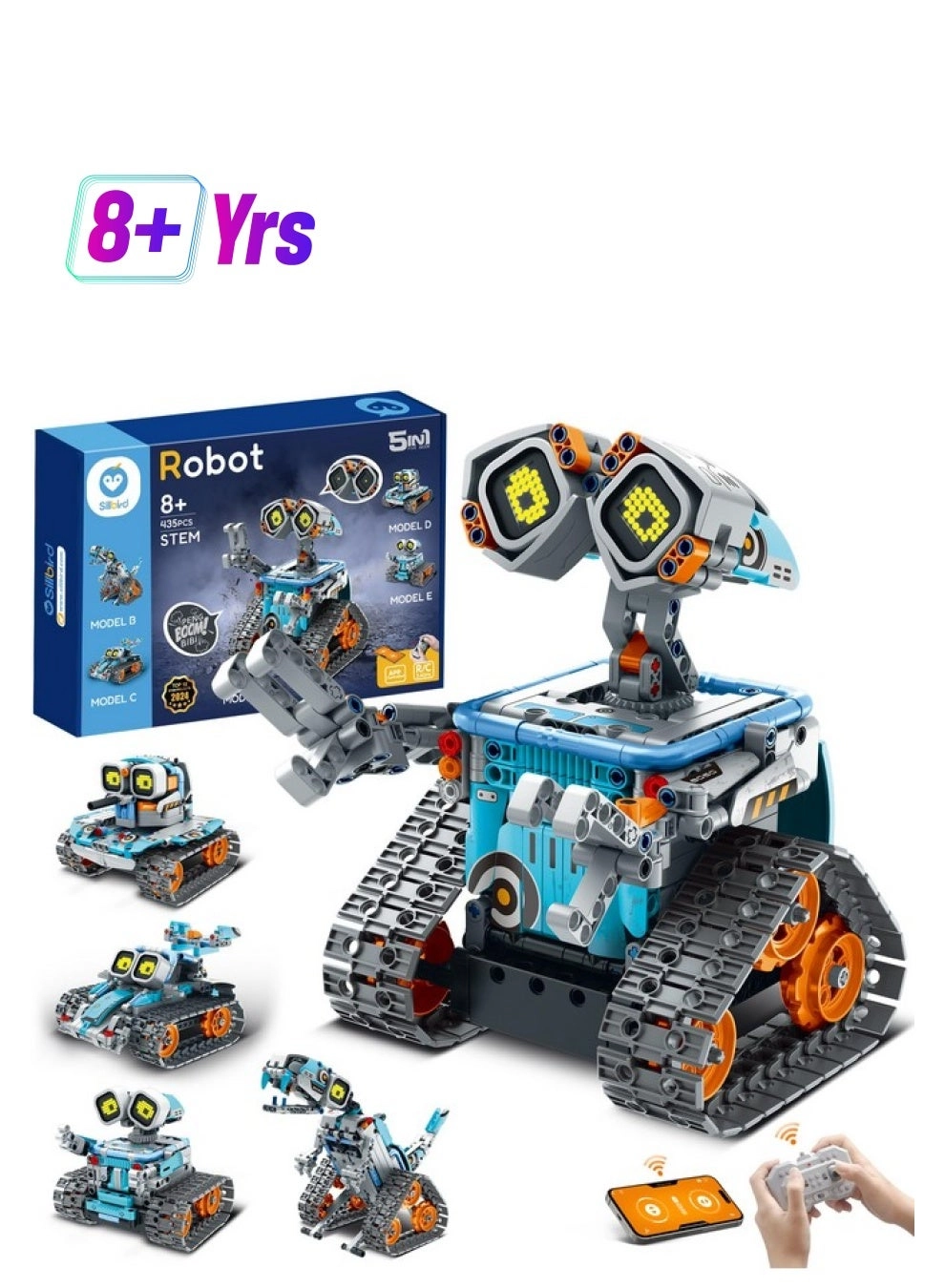 Sillbird 5-in-1 STEM Robot Building Toys Robotics Coding - 8 years+ 435 pieces