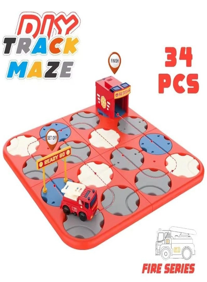 DIY Track Maze Race Car Track - Fire Truck