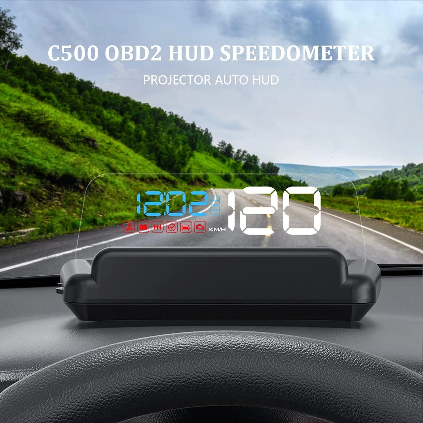 C500 - Heads Up Display Digital GPS Speedometer HD display