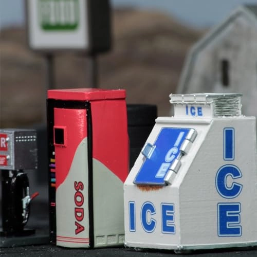 4D Setting: Gas Station - Pre-Painted RPG Miniatures Scenery Set
