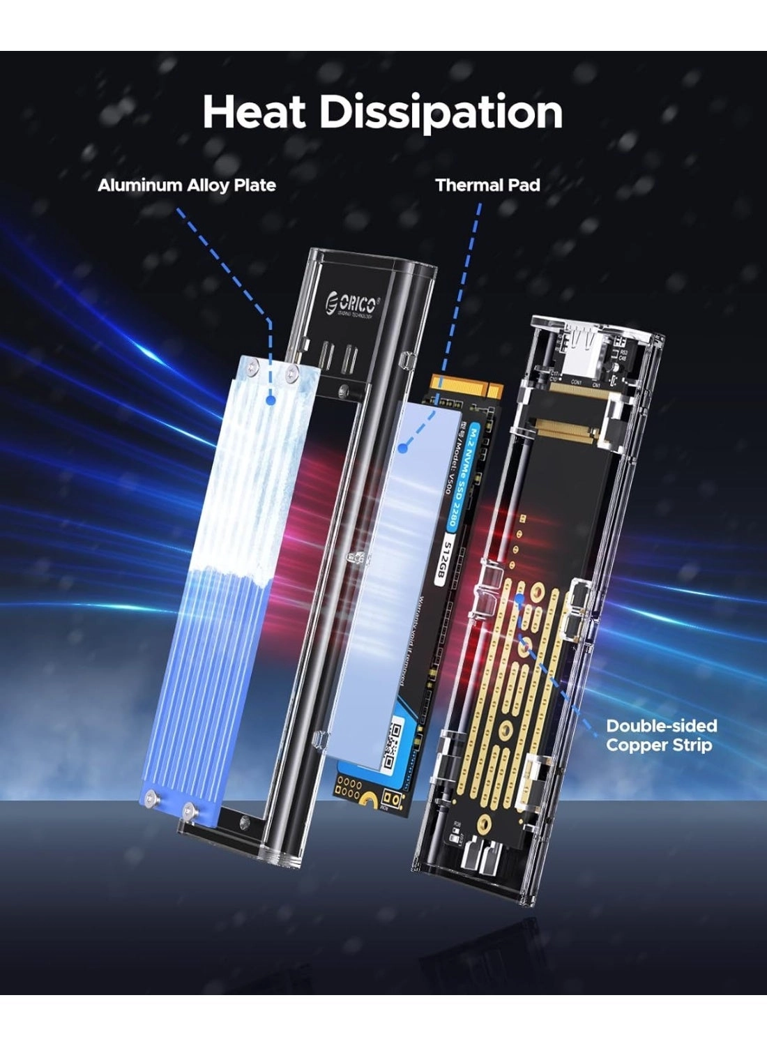 M.2 NGFF NVMe Enclosure - USB 3.2 Type C 10Gbps