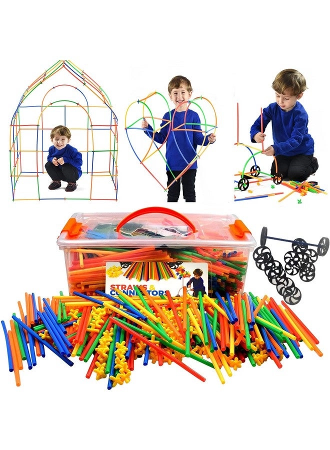 Playlearn USA Straws Builders - Large 8 Inch Wheels Special Connectors