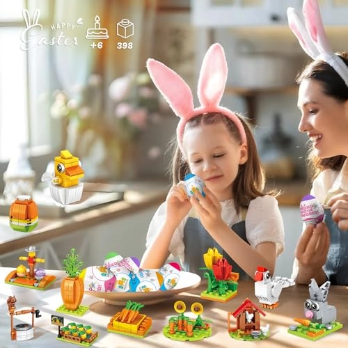 Farm Style Building Block Set - Bunny Carrot Hen Flower 398 pcs