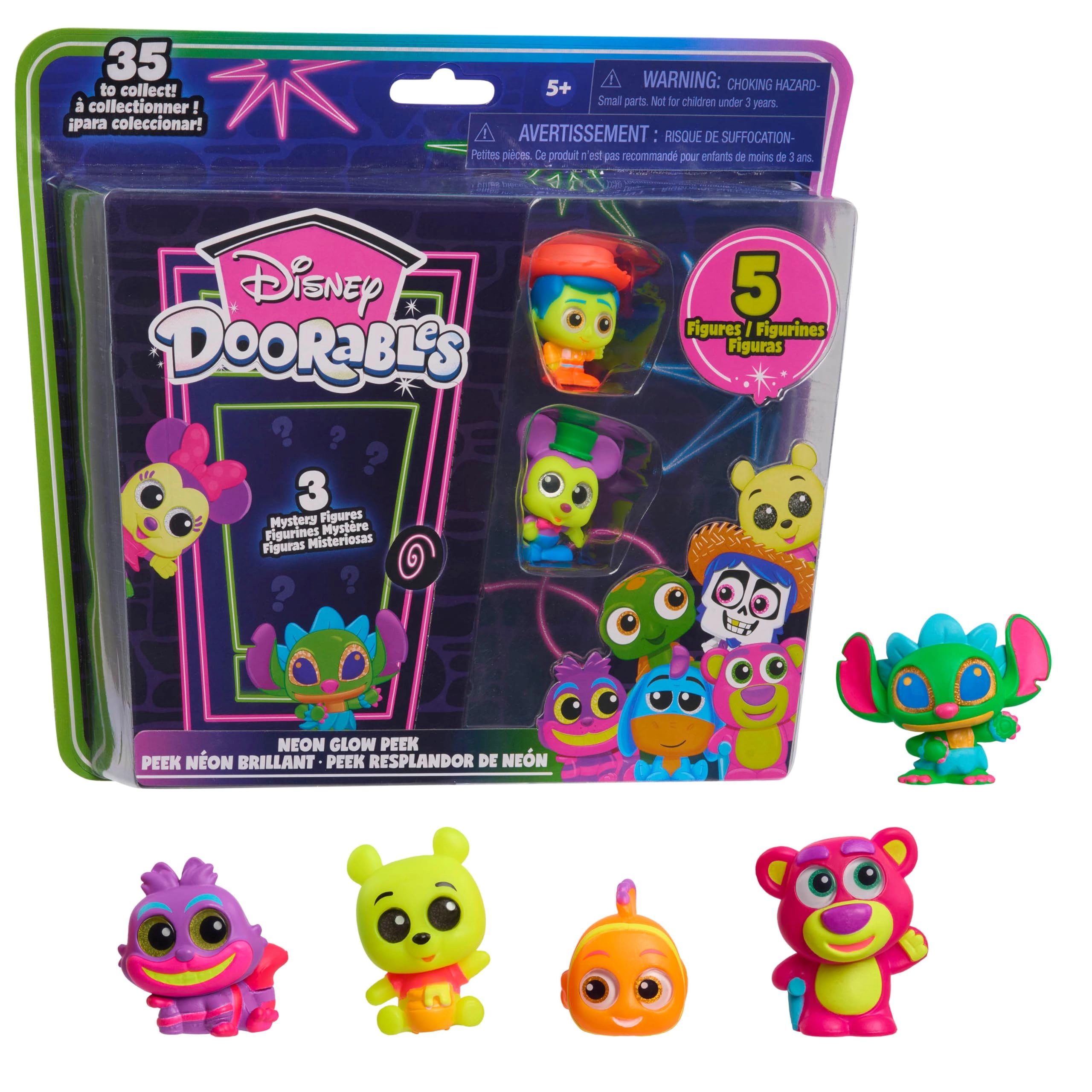 Just Play Disney Doorables Neon Glow Peek - 5 years 5 toy figures