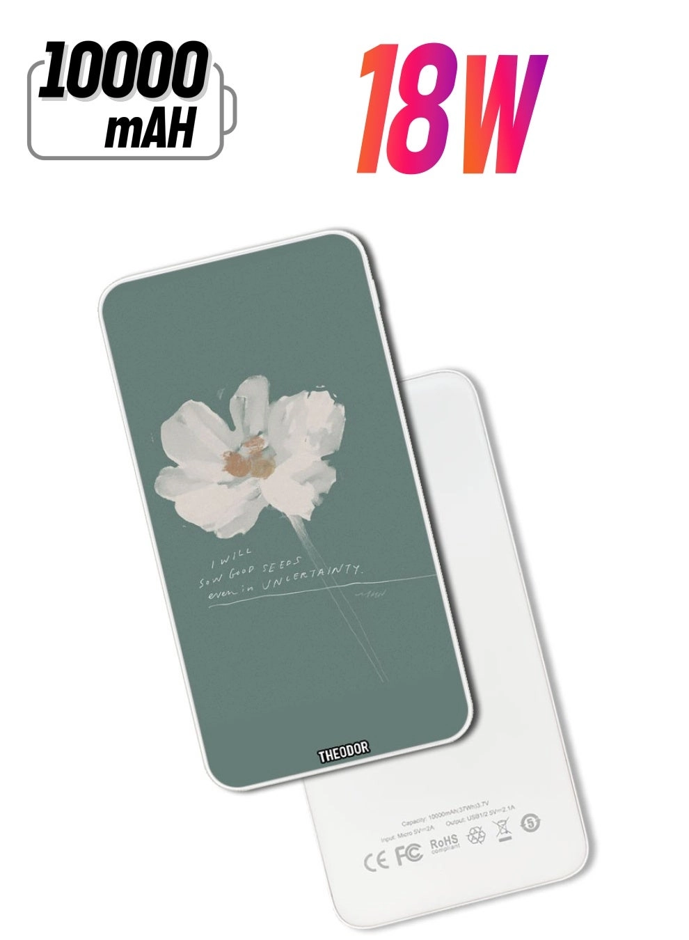 Theodor PPBA672 - 10000 mAh 18W Quick Charging 3.0