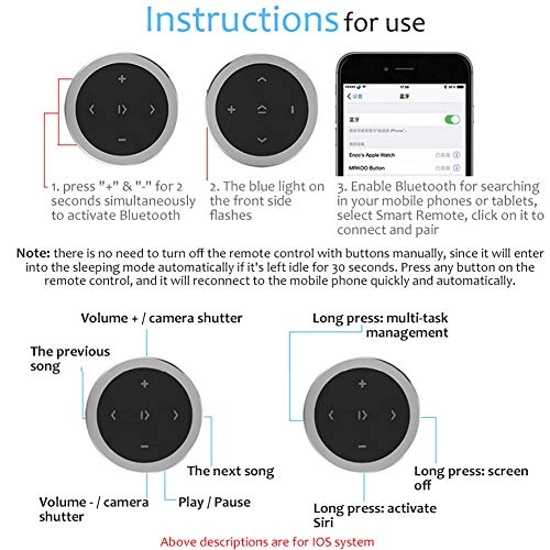 Car Wireless Bluetooth Remote Controller - Bluetooth wireless iOS Android