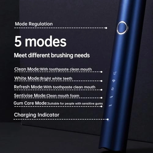 Electric Toothbrush - 5 Mode 3 Intensity 4 Brush Heads