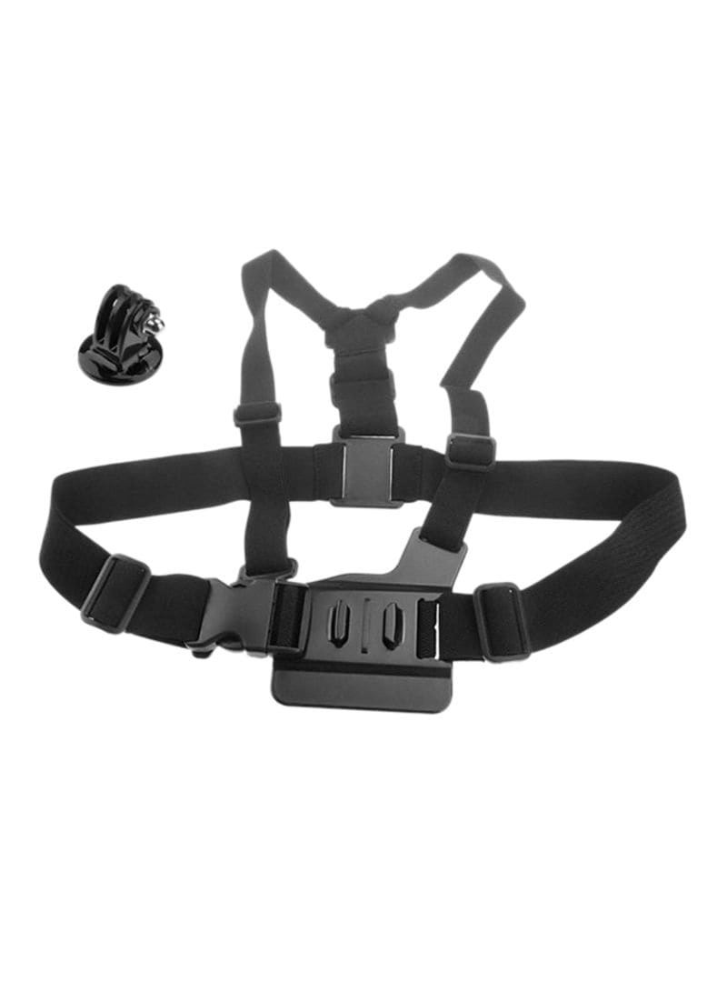 Easy Life Adjustable Elastic Body Chest Strap And Shoulder Belt With Tripod Base Mount - Black