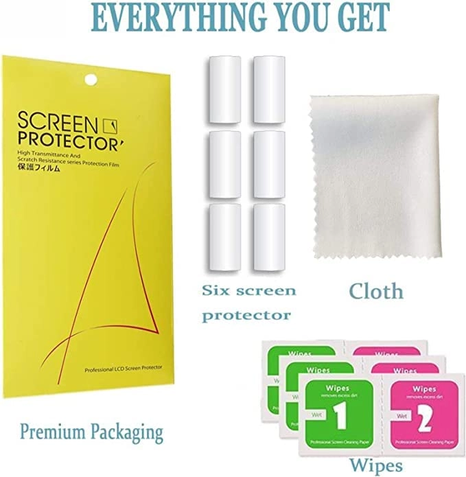 Screen Protector for LEMFO Military Smartwatch K55 1.85" - Thermoplastic Polyurethane Anti-Shatter Scratch Resistant Clear 6-Pack