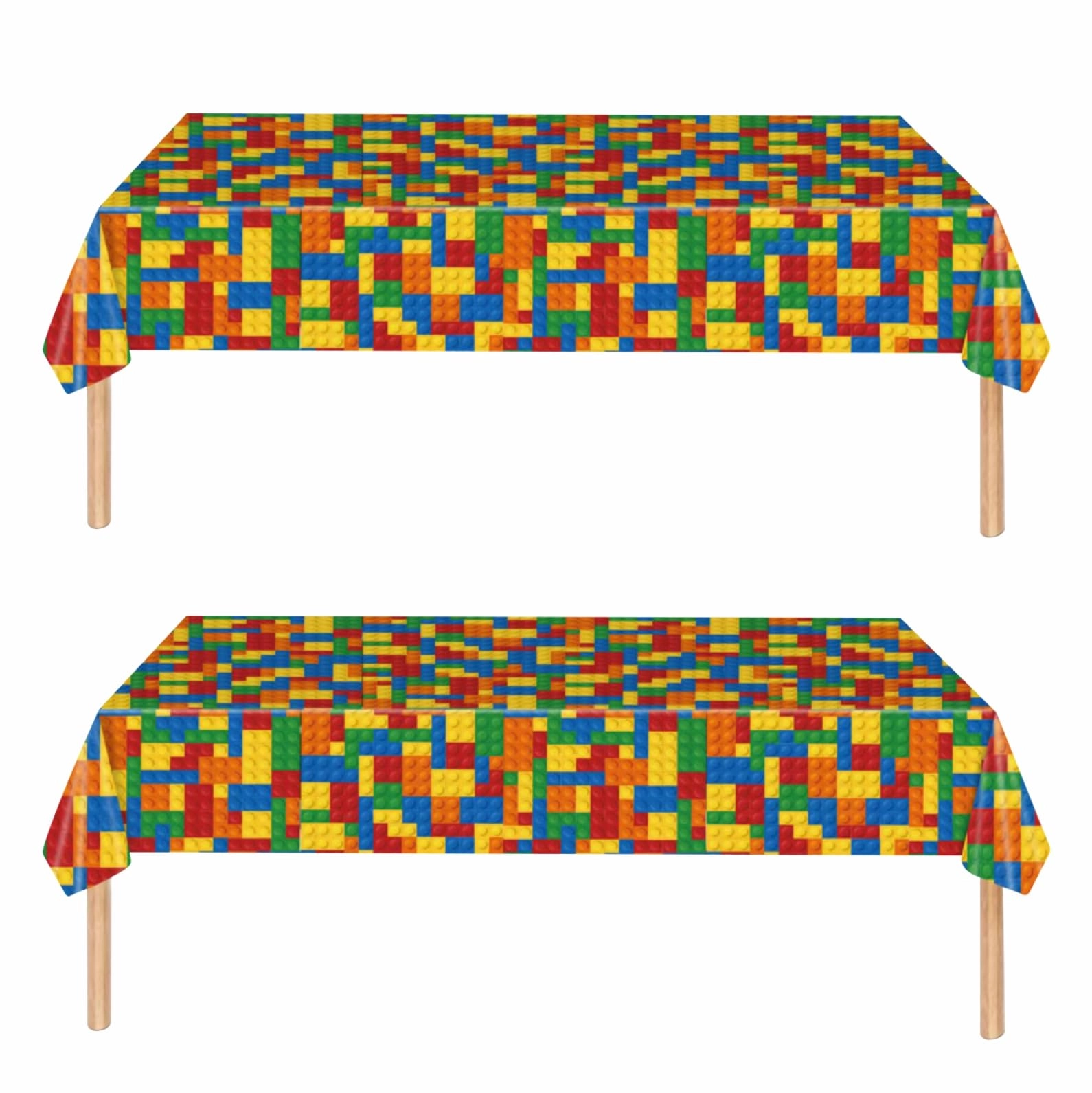 ZSYIULIA Building Blocks Tablecloth - 2 pieces Birthday