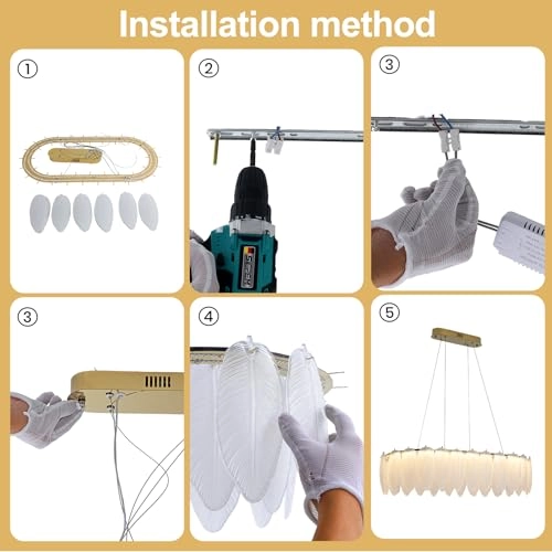 Flowing Feather Art LED Chandelier - Up to 39.3 inches (100 cm), adjustable