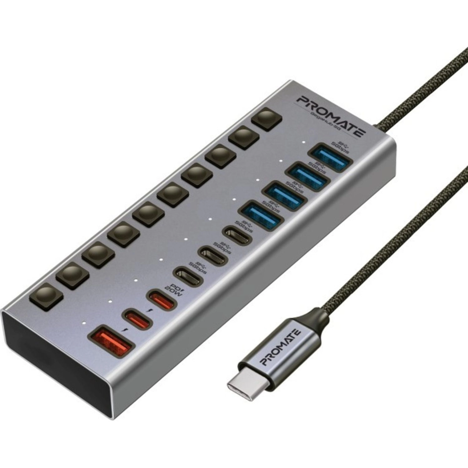 Promate GegaHub-5G - 10 In 1 20W USB-C PD