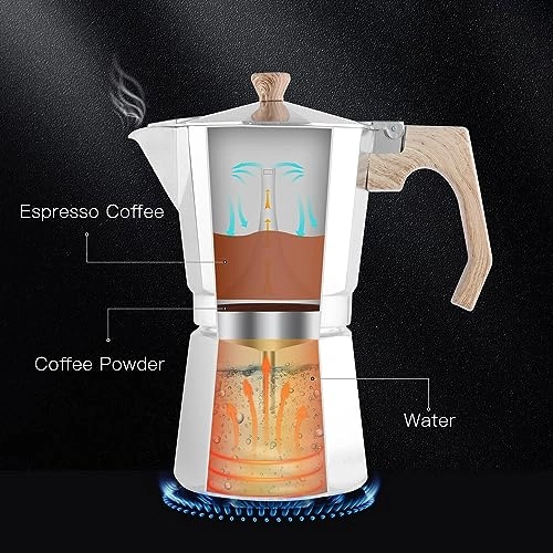 Moka Pot - 6 Cups Stainless Steel Induction