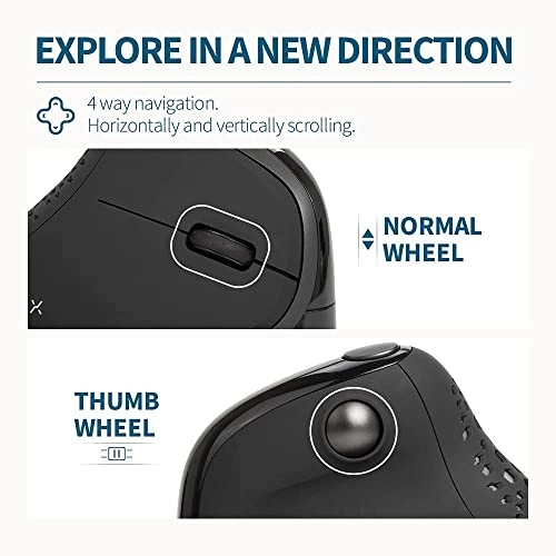 Seeker Ergonomic Mouse - Bluetooth, Radio Frequency, USB