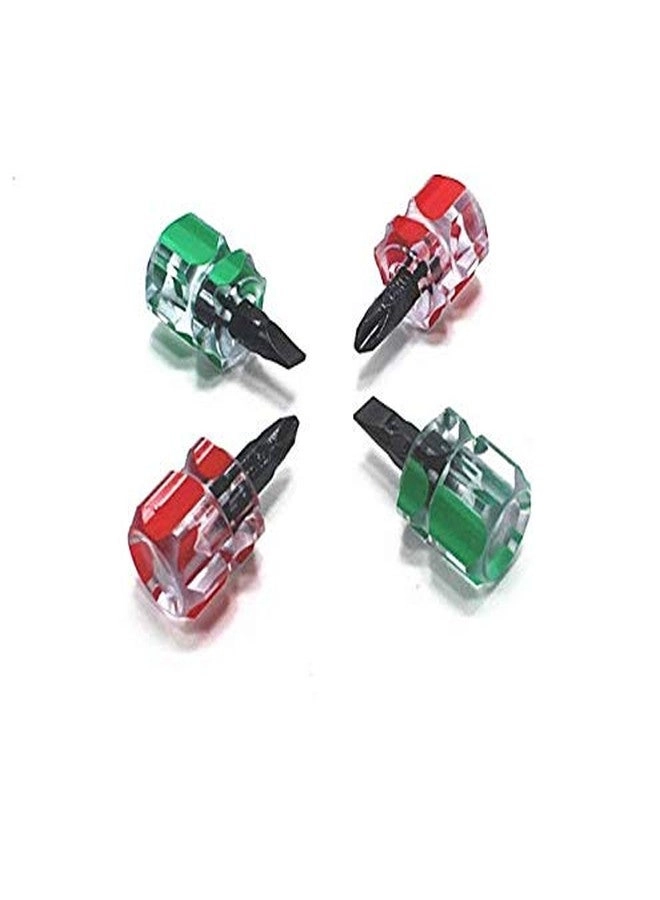 Mini Stubby Slotted and Phillips Screwdriver Set (4 Pcs)