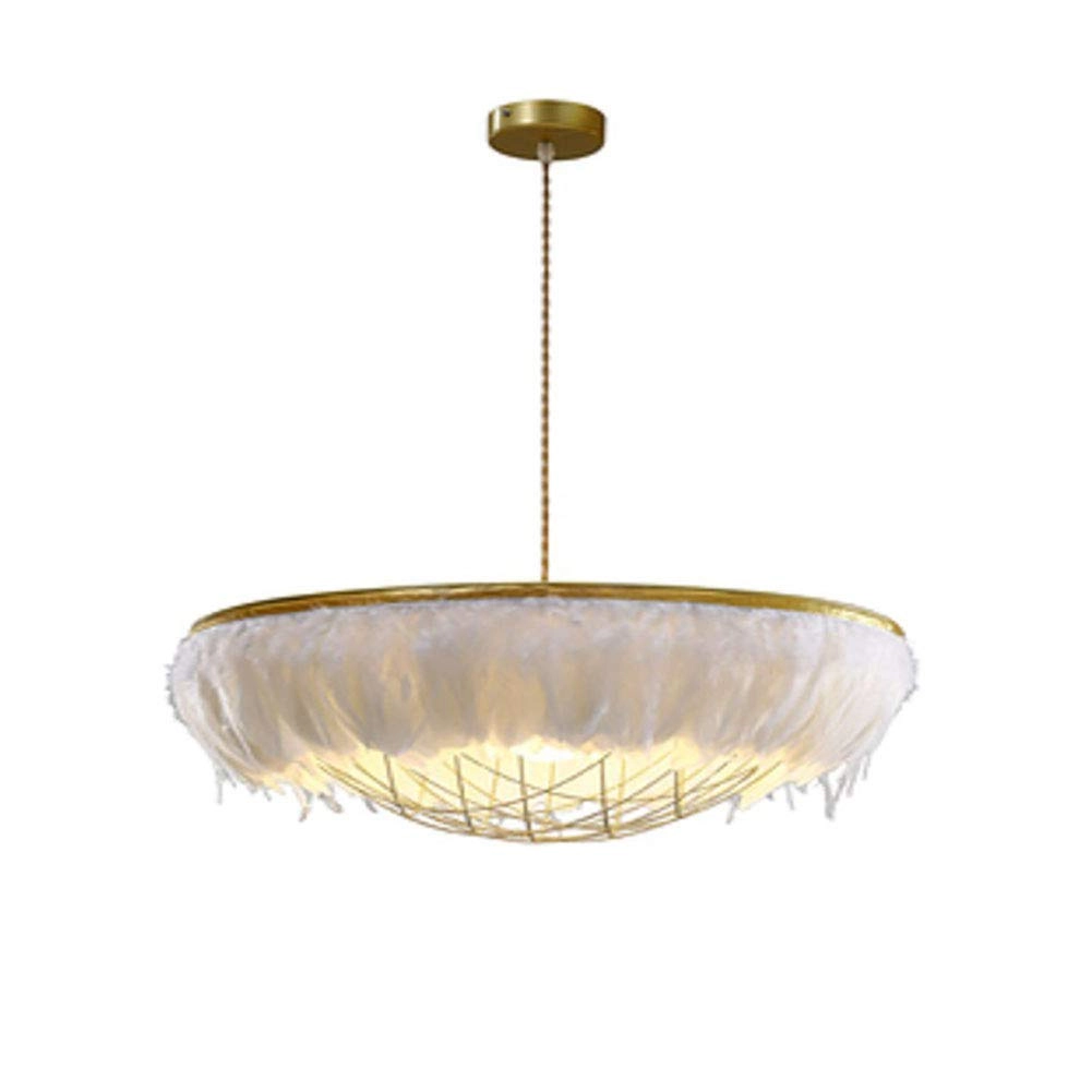 Feather Chandelier - E27 60cm Pink