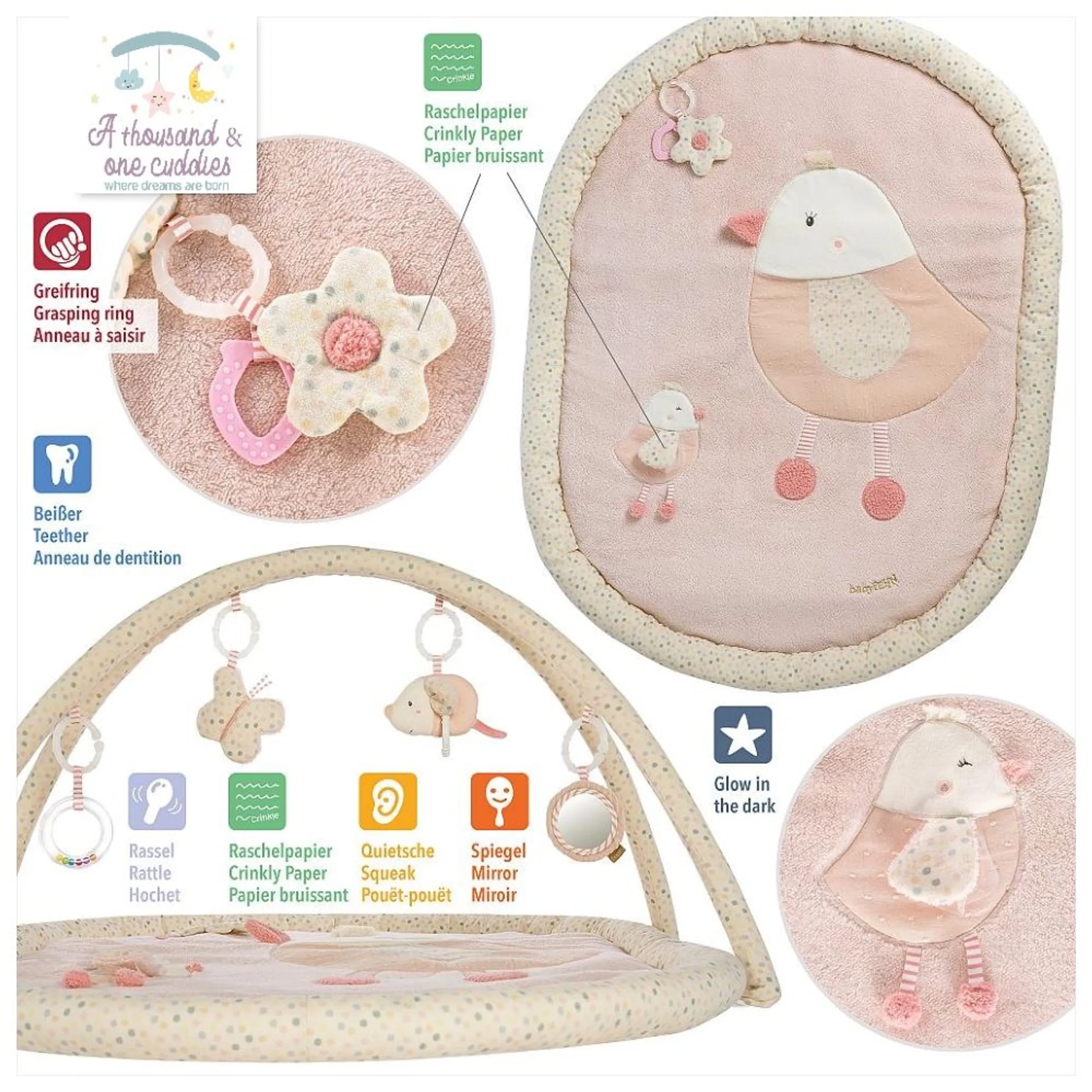 3D Bird Activity Blanket And Play Gym - Bird Suitable for 0 month & above