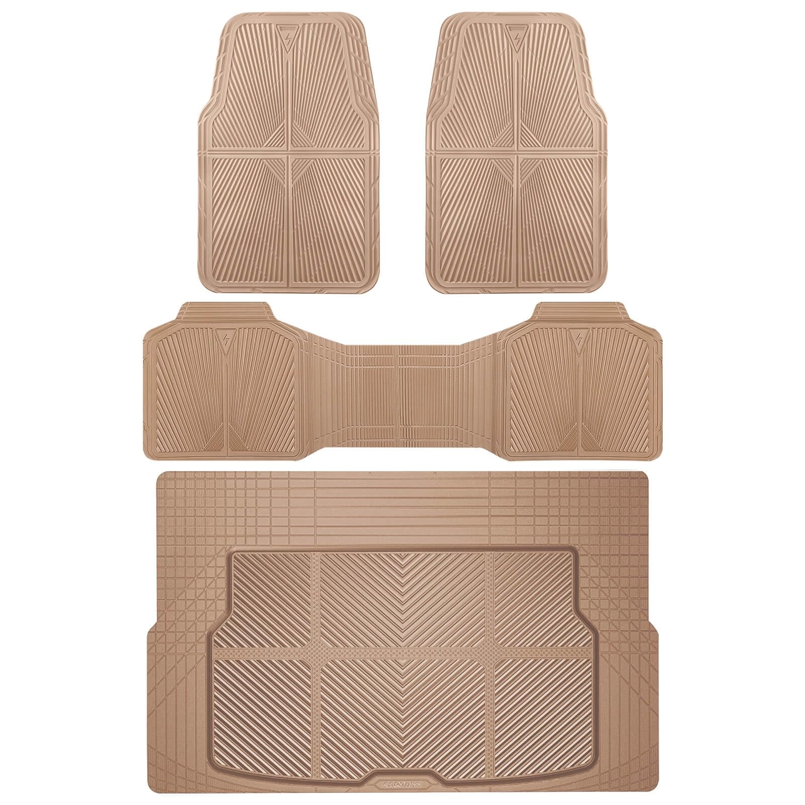 Rubber Floor Mats & Cargo Liner - Gray Universal Fit 5-Piece