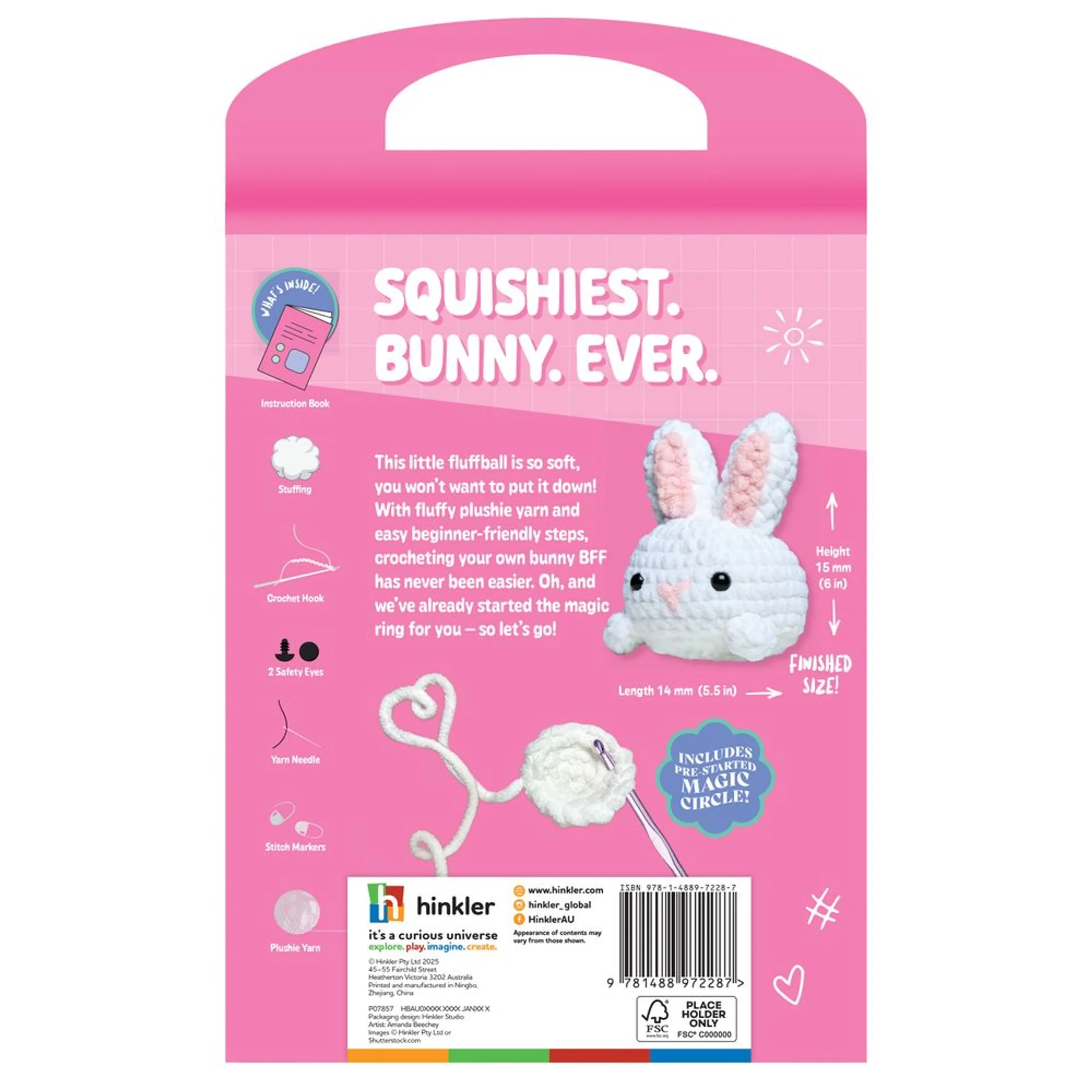 Oh My Craft! Crochet Plushie Craft Kit - Bonnie Bunny