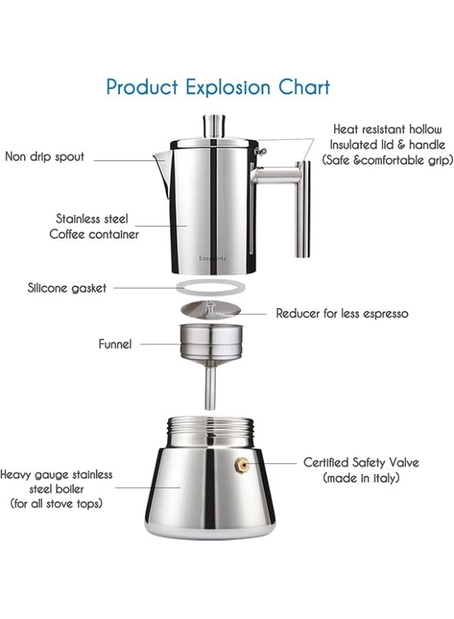 Moka Pot - Stovetop Induction 6Cup