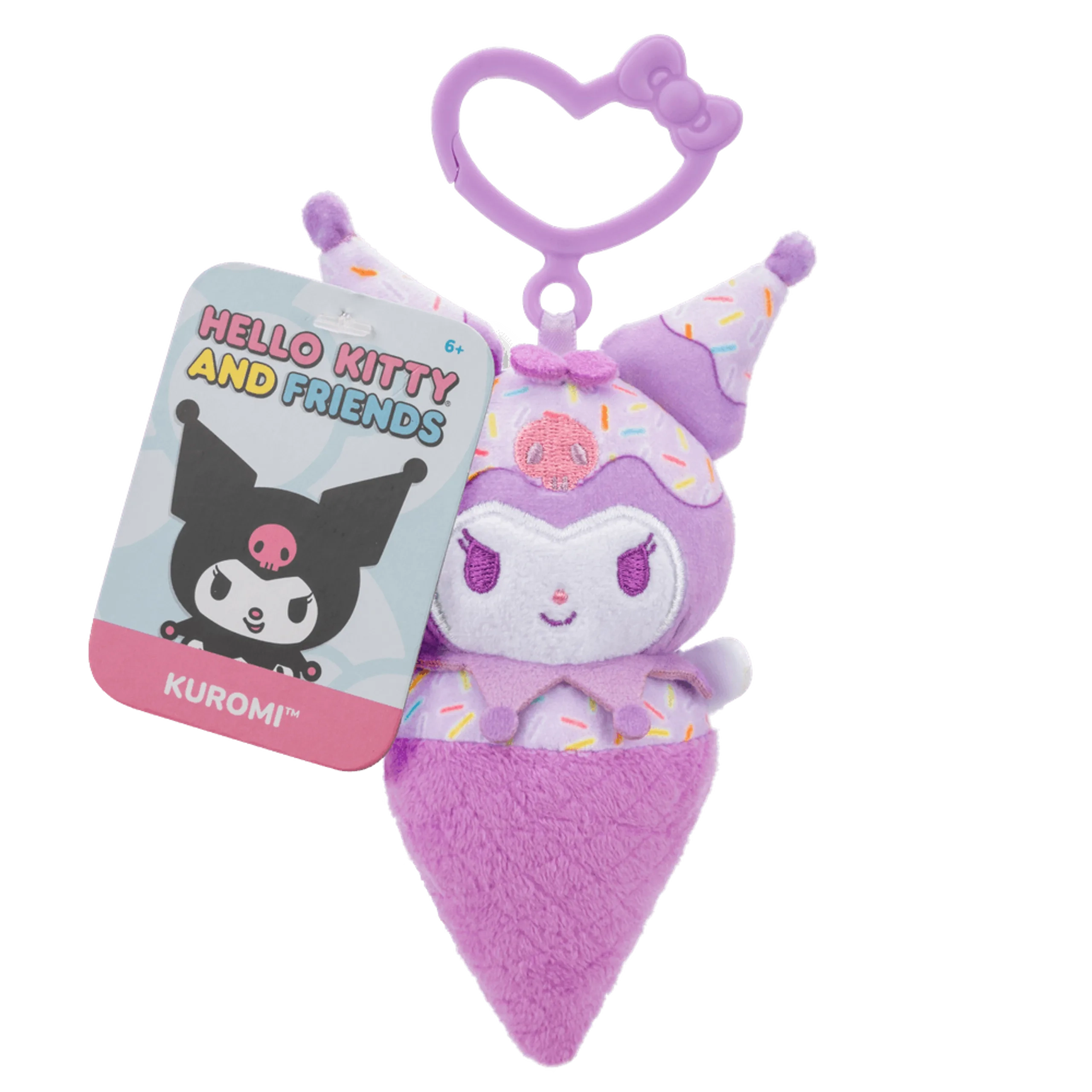 Kuromi W1 Plush Clip-On - Embroidered Collectible