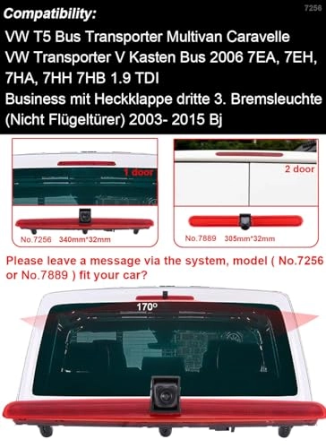 Brake light reversing camera - Night vision 628 x 586 pixels