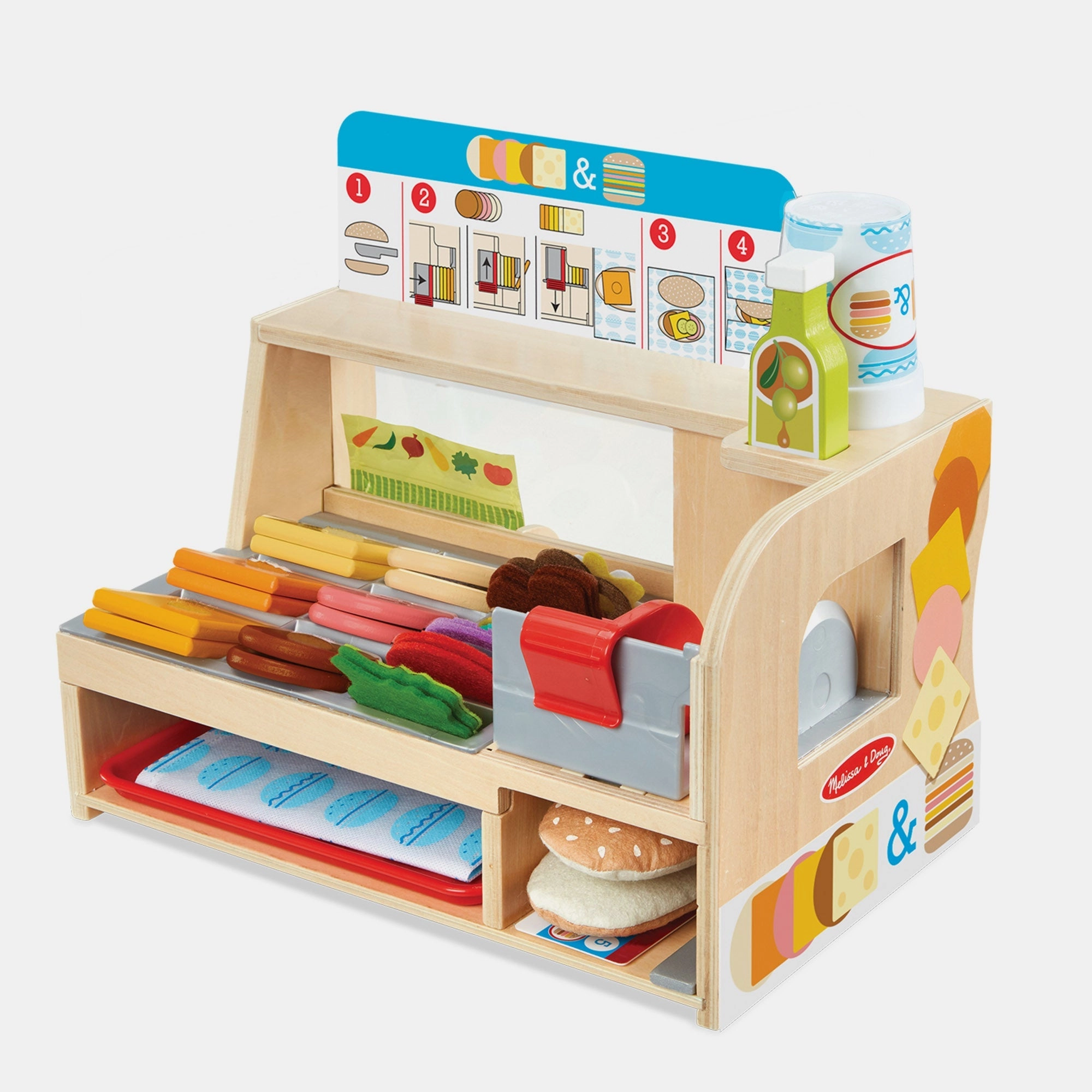 Melissa & Doug Slice & Stack Sandwich Counter - 3+ 52 pieces
